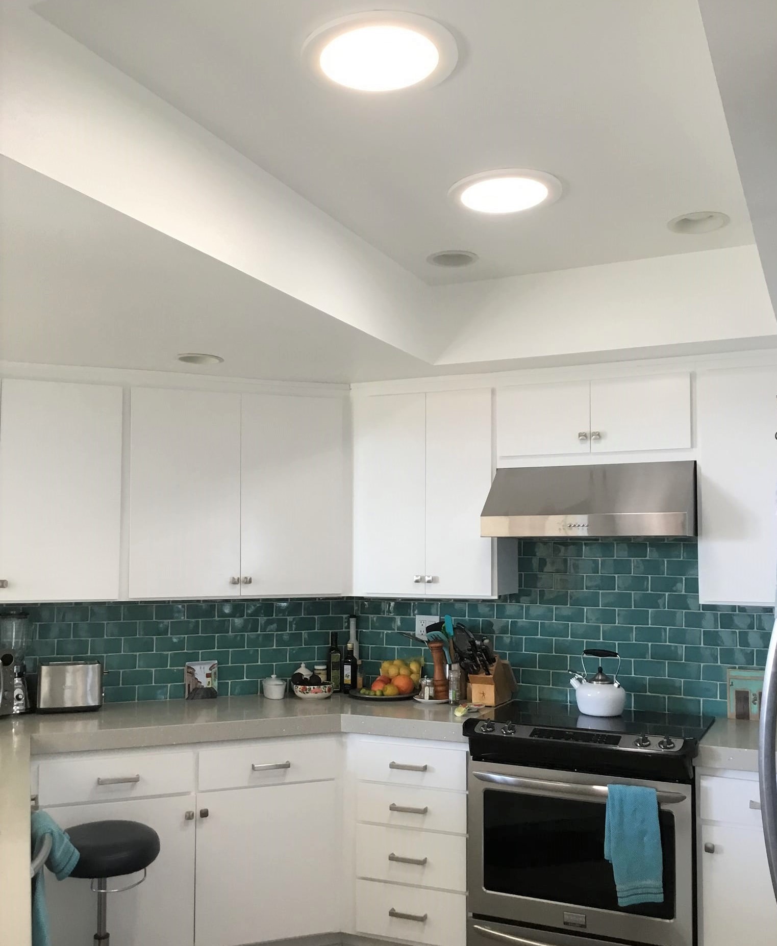 A kitchen with Solatube skylight installed