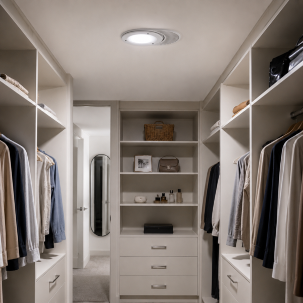 Skylight in walk in wardrobe setting 