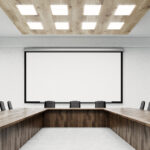 Tubular skylight bringing natural light into a boardroom