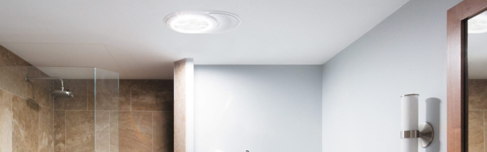 bathroom fan shower and skylight